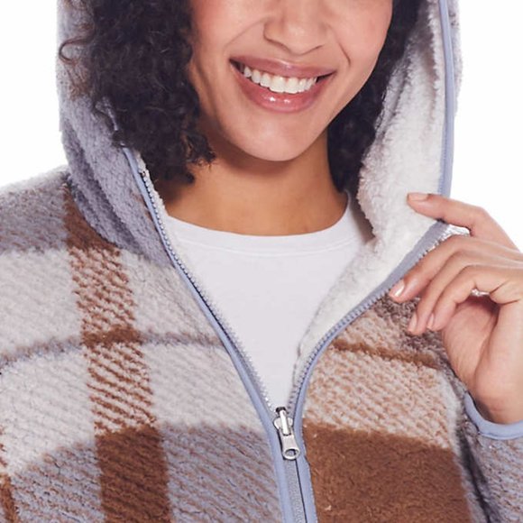 NWT Weatherproof Vintage Women Reversable Sherpa Hoodie Jacket Size S $80 EE446 - Picture 7 of 7